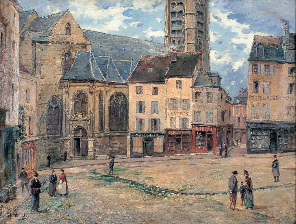Peinture de Thornley représentant la Place Grand Martroy